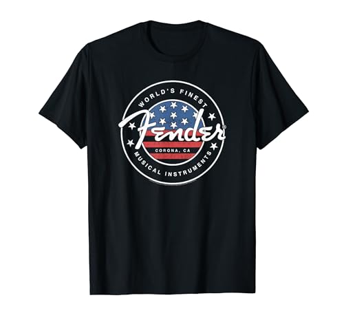 Fender American Flag Circle Stamp Logo T-Shirt