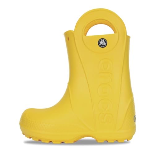 Crocs unisex child Rain Boot, Yellow, 7 Toddler US