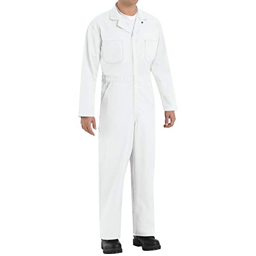 Red Kap Men's Twill Action Back Coverall, White, Large