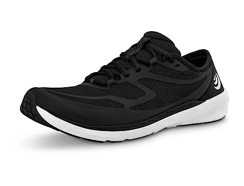 Topo Athletic Men's ST-4 Comfortable Cushioned Durable 0MM Drop Road Running Shoes, Athletic Shoes for Road Running, Black/White, Size 12.5