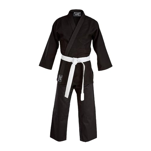 JP Sports Black Karate Uniform for Kids & Adults Lightweight Student Karate Gi Martial Arts Uniform with Belt (1/140)