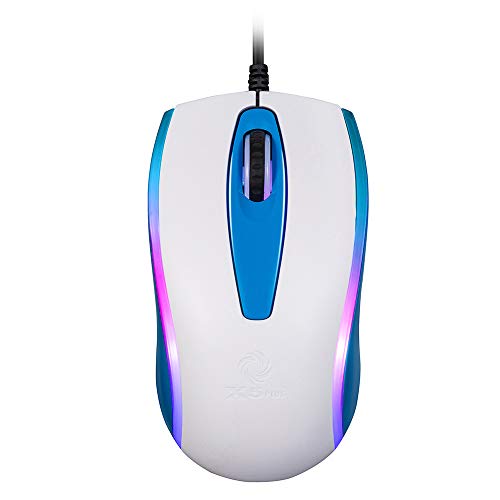 COOLERPLUS Wired Mouse, 1200DPI, Rainbow Breathing Light, USB Computer Mouse for Kids/School/Office/Home/Gaming Mouse, Compatible with Windows for PC, Laptop, Desktop, MacBook(White)