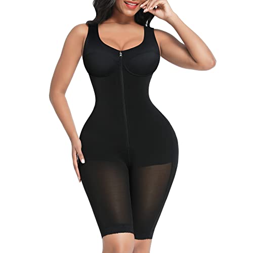 FeelinGirl Tummy Control Shapewear for Women Fajas Post Surgery Compression Full Body Shaper Black Large