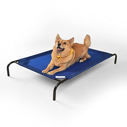 Coolaroo The Original Cooling Elevated Dog Bed, Indoor and Outdoor, Large, Aquatic Blue