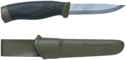 Morakniv Companion Heavy-Duty Sandvik Carbon Steel Fixed-Blade Knife with Sheath, 4.1 Inch