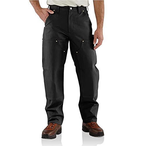 Carhartt Men's Firm Duck Double-Front Work Dungaree Pant B01, Black, 30W X 30L