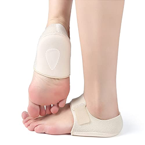 Plantar Fasciitis Heel Cups for Heel Pain 【Updated Version】 Heel Protectors Heel Sleeves Pads, Heel Support for Heel Pain, Heel Spur, Cracked Heels for Women and Men (Beige, M 8.5-12 / W 10-13)
