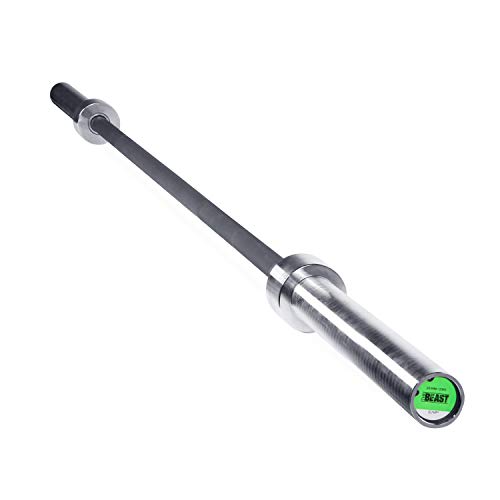 Cap Barbell THE BEAST Olympic Bar | For Weightlifting and Power Lifting, THE BEAST - Black/Chrome, No Center Knurl, 7' Olympic, (OBIS-86B) New Version