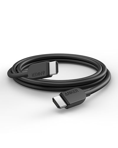 Anker HDMI Cable 8K@60Hz, 6ft Ultra HD 4K@120Hz HDMI to HDMI Cord, 48 Gbps Certified Ultra High-Speed Durable Cable with HDMI 2.1 and HDR, Compatible with Playstation 5, Xbox, Samsung TVs, and More
