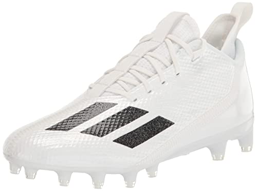 adidas Men's Adizero Scorch Football Shoe, White/Black/White, 12