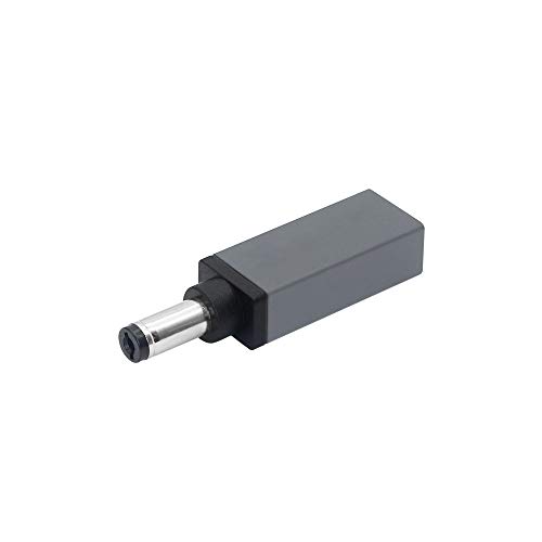 CERRXIAN 100W PD USB Type C Female Input to DC 5.5mm x 2.1mm Power Charging Adapter (5521a-100w) (Silver Grey)