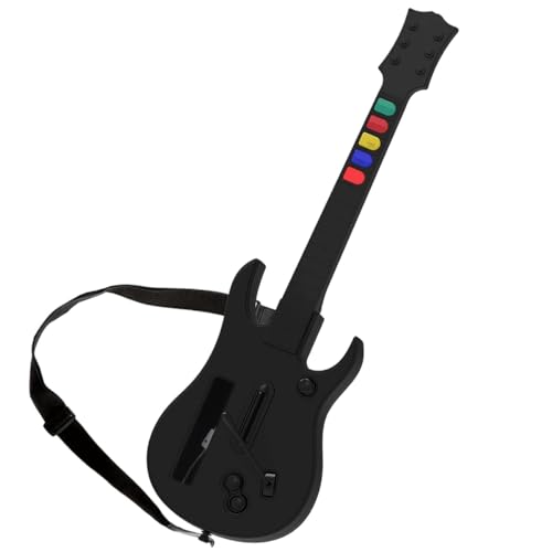 ATUTEN Wireless Guitar Compatible for Wii, Supports for Rock Band Games and Guitar Hero.（Rock Band 1 is Not Supported）（black）