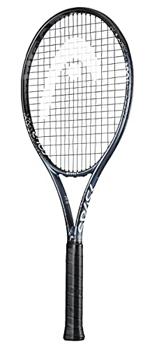 HEAD Metallix Spark Tour Stealth Tennis Racket - Pre-Strung Adult Tennis Racquet for Control, Black