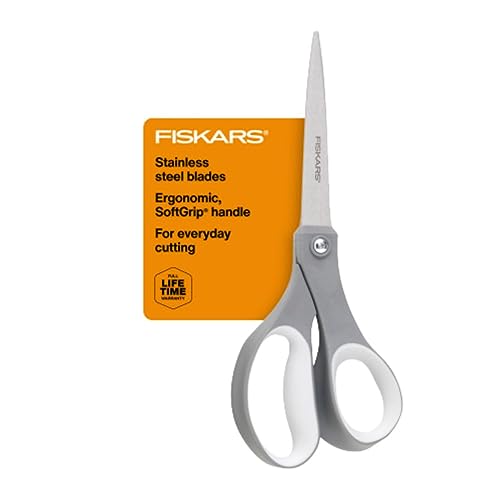 FISKARS All Purpose Scissors - High Performance and Designed for Comfort and Cutting - Sharp to Cut but Soft to Hold. Perfect for Art, Crafts and the Office