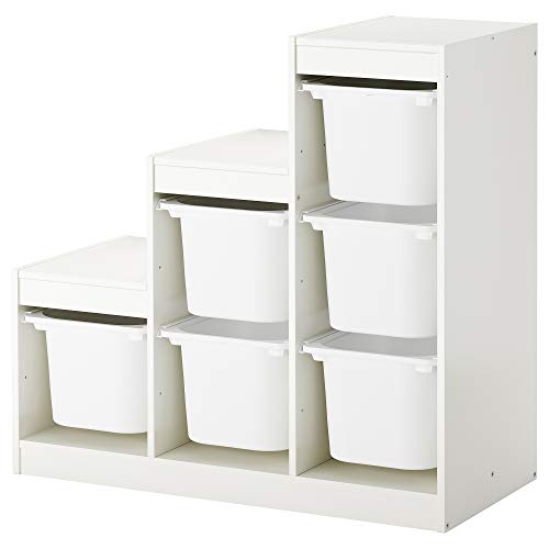 Ikea TROFAST storage combination with boxes, 99x44x94 cm, white