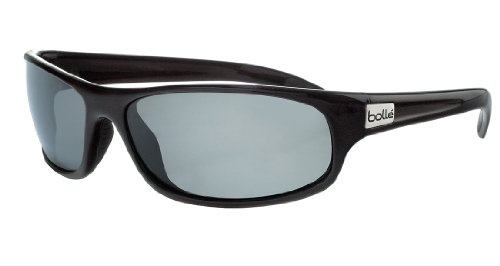 Bolle Anaconda Shiny Black/TNS | Medium - Sunglasses Unisex-Adult, Shiny Black Polarized, one Size
