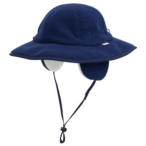 SwimZip UPF 50+ Sun Protective Kids' Wide Brim Fleece Winter Sun Hat
