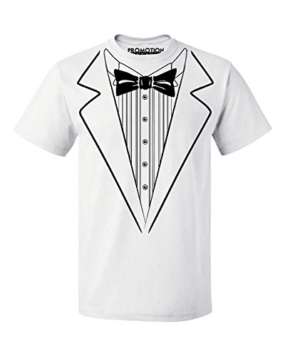 P&B Tuxedo White Funny Men's T-Shirt, M, White