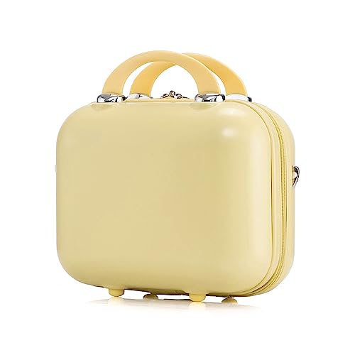HAHONIA 14Inch Vanity Cases for Women Girl, Hard Shell Makeup Travel Case with Soft Handle, Portable Waterproof Makeup Travel Case for Skincare