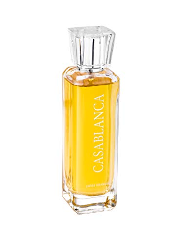 Swiss Arabian Casablanca for Unisex - Woody And Fruity Eau De Parfum Spray - Luxury Fragrance From Dubai - Long Lasting Artisan Perfume With Notes Of Apple, Patchouli, Amber And Vanilla- 3.4 oz