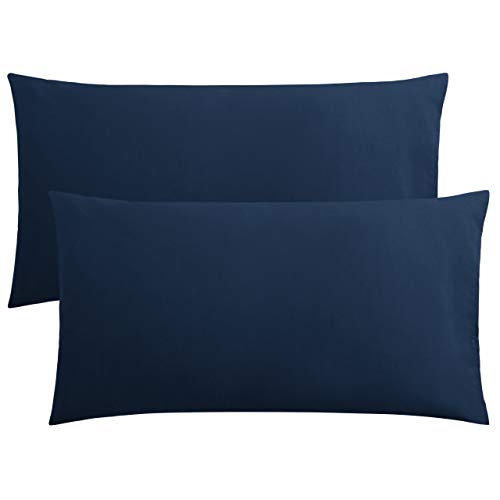 FLXXIE 2 Pack Microfiber King Pillow Cases, 1800 Super Soft Pillowcases with Envelope Closure, Wrinkle, Fade and Stain Resistant Pillow Covers, 20x36, Navy