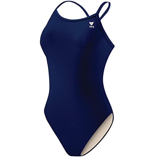 TYR Women's TYReco Solid Diamondback Swimsuit, Navy, 42