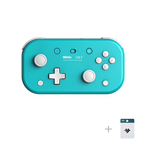 8Bitdo Lite 2 Bluetooth Controller with Motion Controls, Linear Motors Vibration, Joysticks, Triggers and D-pad, Wireless Gamepad for Switch, Android & Raspberry Pi (Turquoise)