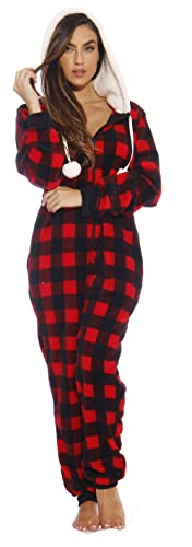 Just Love Adult Onesie/Pajamas,X-Large,Red Buffalo Plaid