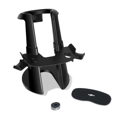 SARLAR VR Stand, Display Holder Compitable with Oculus Meta Quest 2/ Quest/ Rift S/ Valve Index Headset and Touch Controllers Accessories