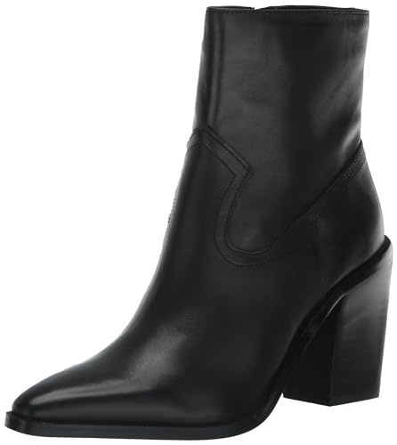 Steve Madden Women's Elene Ankle Boot, Black Leather, 8