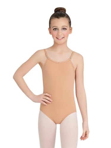 Capezio girls Team Basic Camisole With Adjustable Straps athletic leotards, Light Suntan, 12 14 US