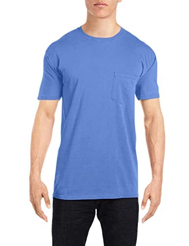 Comfort Colors Men's Adult Short Sleeve Pocket Tee, Style 6030 Mystic Blue, 3X-Large