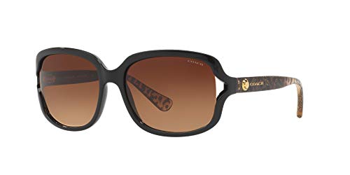 Coach HC8169 Sunglasses, Black/Brown Gradient, 57 mm