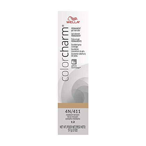 WELLA Color Charm Permanent Gel, Hair Color for Gray Coverage, 4N Medium Brown