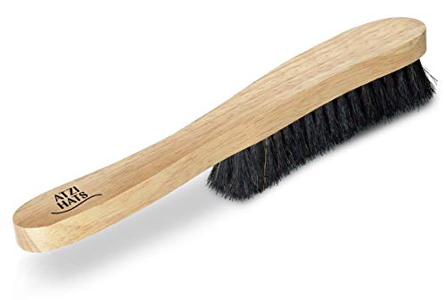 Hat Brush Felt Hats Fedora Baseball Cap Western Cowboy Hat Cleaner Lint Remover Clothes Suits Garment Wool Cashmere Furniture Pet Hair Cleaning Kit - 100% Horse Hair Bristle Large Beech Wood Handle