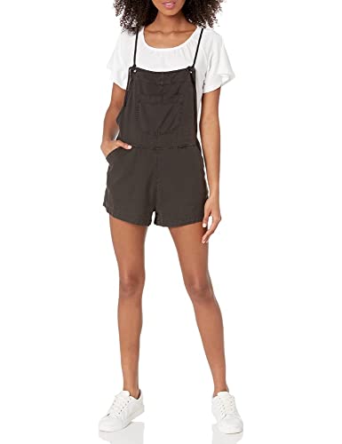 Billabong womens Out N About Short Overall Rompers, Off Black, Large US