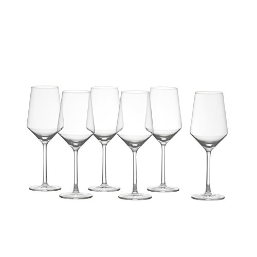 Schott Zwiesel Tritan Crystal Glass Pure Stemware Collection Sauvignon Blanc/Rose/Tasting, White Wine Glass, 13.8-Ounce, 6 Count (Pack of 1), Clear