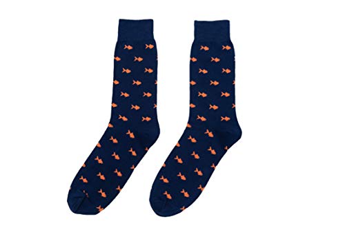 Goldfish Socks for Him | Gold Fish Gift for Him | Fish Lover Socks for Men | Fishing | Birthday Gift for Guys (Goldfish)