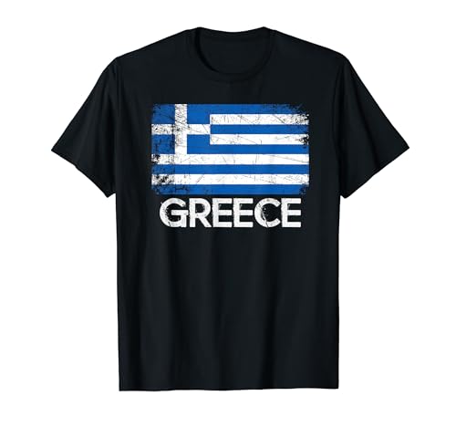 Greek Flag T-Shirt | Vintage Made In Greece Gift