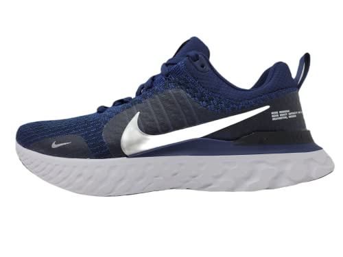 Nike Men's React Infinity Run Flyknit 3, College Navy/Metallic Silver, 10 M US