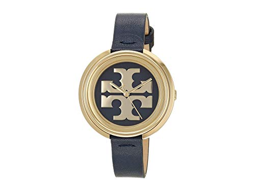 Tory Burch Miller Leather Watch Blue One Size