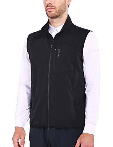 BALEAF Men's Golf Vest Lightweight Outwear Sleeveless Jackets Running Travel Breathable Running Rain Gear Zip Pockets Hiking Black L
