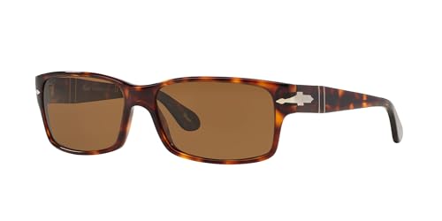 Persol PO2803S Rectangular Sunglasses, Havana/Brown Polarized, 58 mm