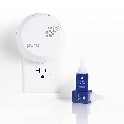 Capri Blue Pura Smart Home Plug-in Diffuser Kit - Includes 1 Pura V3 Aromatherapy Diffuser + 2 Capri Blue Volcano Diffuser Pura Fragrance Refill Vials