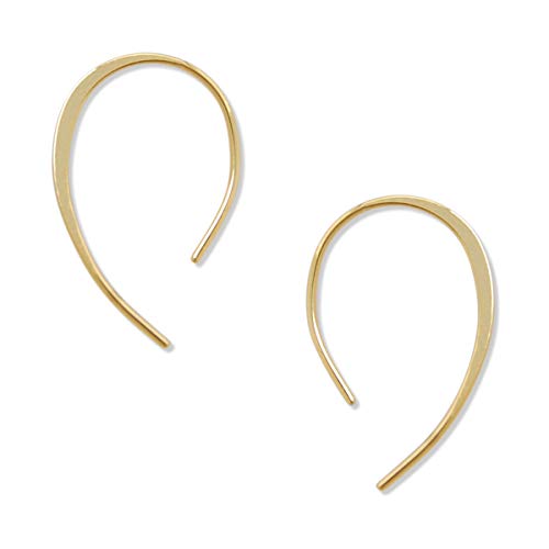 Humble Chic Upside Down Hoop Earrings - Hypoallergenic Lightweight Wire Needle Drop Dangle Threader Hoops for Women, Safe for Sensitive Ears, 1' inch - 18k Gold Plated