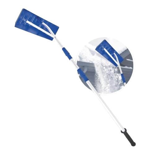 Snow Joe RJ204M 21' Twist-n-Lock Telescoping Snow Shovel Roof Rake with 6' by 25' Poly Blade, 25 inches, Blue