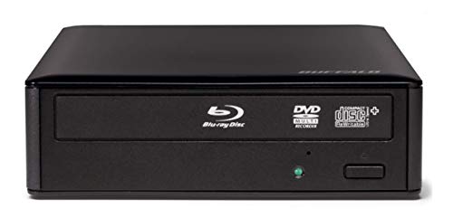 BUFFALO MediaStation Desktop 16x External Blu-ray Drive for PC with USB 3.0. Plays and Burns Blu-Rays, DVDs, and CDs.