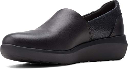 Clarks womens Kayleigh Step Loafer, Black Interest Suede Combi, 8 US