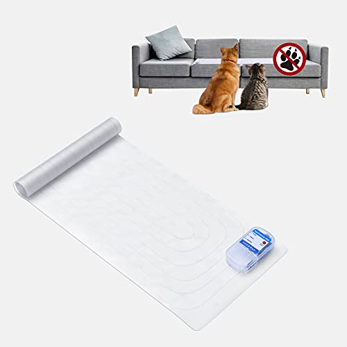 SEERWAY Scat Pet Shock Mat Indoor, Safe Shock Training Pads for Dogs and Cats, Electric Repellent Mat Keeps Pets Off Couch, Sofa, Counter Top, 3 Training Modes, 60'x12' Rectangular, Battery Operated