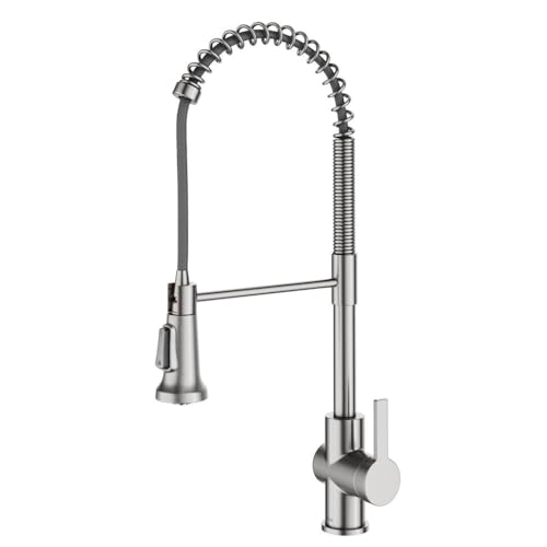 KRAUS Britt 2nd Gen Commercial Style Pull-Down Single Handle Kitchen Faucet in Spot Free Stainless Steel, KPF-1691SFS